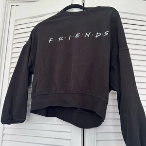 H&M Black 'FRIENDS' Logo Sweatshirt with Colored Dot Accents